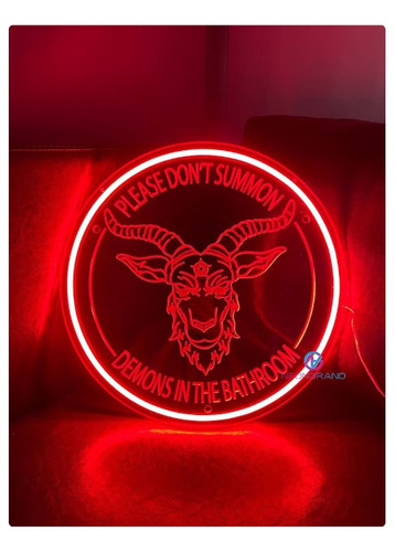 Letrero Led Neon Baño Meme Ancho 35cm