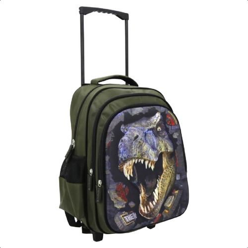 Mochila Carrito Primaria Niño Dino 3d Escolar Reforzada A4