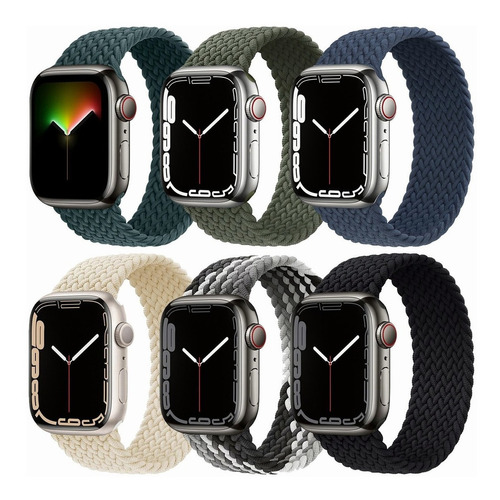 6 Correas Solo Loop Para Apple Watch Series Ultra 8 7 Se 5 4