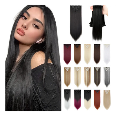 Extensiones De Cabello Con Clip De Cabeza Completa,7 Piezas Color 3# Negro Natural | Meses sin interés