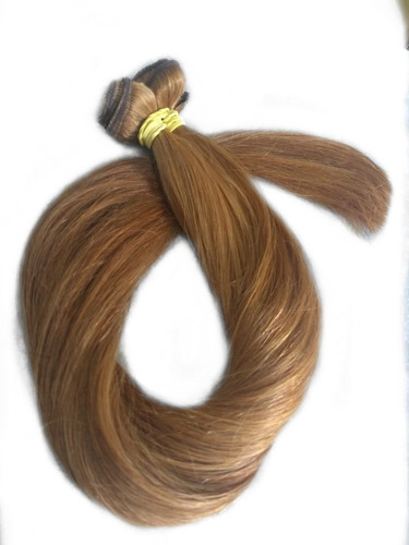 Cabelo Humano Ruivo Acobreado 75 Cm 100g Em Tela De Tic Tac