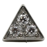 Piercing Para Hélix Triangulo Com Pedra Cristal Em Titânio
