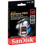 Tarjeta Sd 128gb Sandisk Extreme Pro 4k Speed 170 Mb