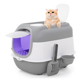Caja De Arenero Plegable Grande Para Gatos Con Desinfección 