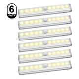 6pz Led Luz De Noche Auto Sensor Gabinete Baño Cocina