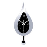 Reloj De Pared De Péndulo Grande Y Moderno Decorativo Plata