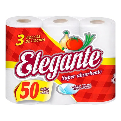 Rollo de cocina Elegante 50 paños 3 unidades | Mismo precio en cuotas