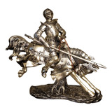 Enfeite Decorativo Cavalo E Cavaleiro Medieval Resina 40 Cm