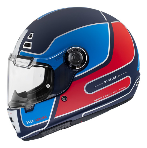 Casco Moto Mt Jarama Baux D7 Azul Brillo Integral Rpm925