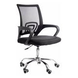 Silla De Oficina Con Respaldo Bajo Ergonomica Reposabrazos Color Negro Material Del Tapizado Poliéster