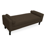 Recamier Baú Fênix P/ Cama Solteiro 100cm Suede Marrom