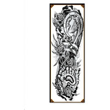 Tatuaje Temporal Grande De Brazo Completo Para Hombre