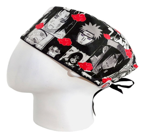 Gorro Quirúrgico Hombre + Lanyard Naruto Negro Medicina