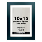 Moldura Paspatur Branco Quadro Vidro Retrato Foto 10x15 Sala