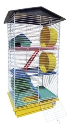 Gaiola Hamster Teto Plásti  3 Andares  Completo