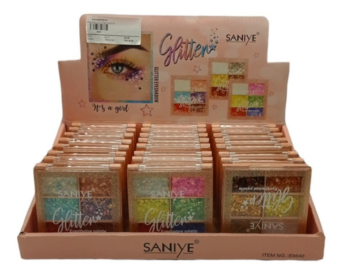 Pack Mayoreo 24 Pz  Sombras Glitter   By Saniye 