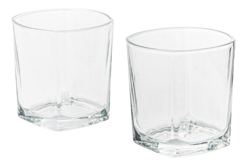 Set X6 Vasos De Vidrio Base Cuadrada 295ml