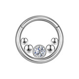 Piercing Septo Argola Titânio Clik Indiano Zircônia 1.2x8mm