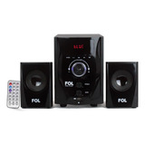 Minicomponente Fol P209 Bluetooth Sistema Audio Estéreo Modular Color Negro