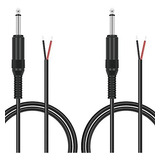 Pack Cable De Audio 6.5mm Para Bocina Bolvek 3ft -negro