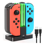 4 En 1 Base De Cargador P/ Control Joycon De Nintendo Switch