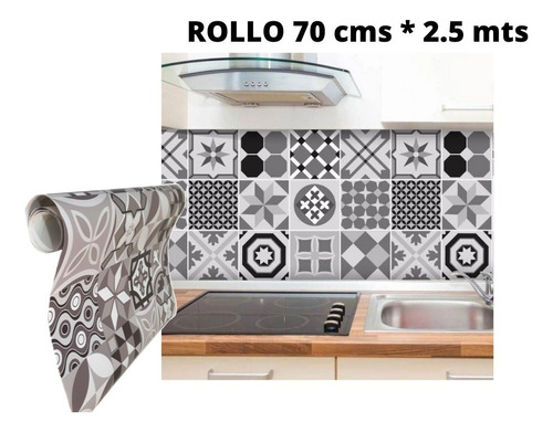 Vinilo Adhesivo Cocina 70cm X 2.5m Papel Tapiz Adhesivo