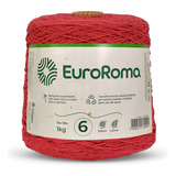 Kit Barbante Euroroma Vermelho 1kg Fio Nº6 - 3 Und