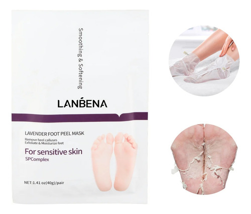 Mascarilla Exfoliante Pies Lanbena Elimina Piel Muerta 10pzs