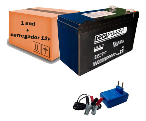 Kit Bateria Selada 12v 9ah + Carregador 12v Bandeirante/