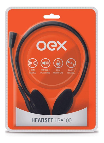 Fone De Ouvido Call Center Oex Hs100 Preto