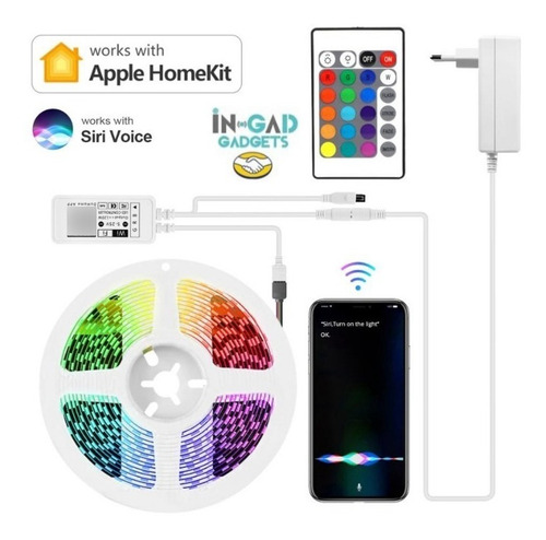 Tira De Luces Led Con Control De Voz Wifi Homekit Apple 15m