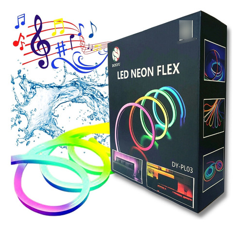 Tira Led Multicolor Neón Audiorítmica Control/app 5mts Rgb 