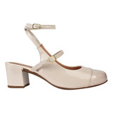 Scarpin Feminino Sapato Boneca Fino Social Salto Grosso Leve