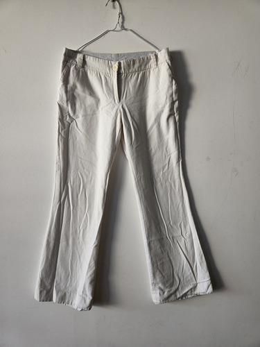 Pantalón Blanco Algodón Largo Ancho Corte Chino Akiabara 2