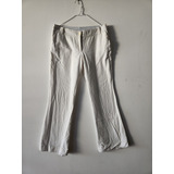 Pantalón Blanco Algodón Largo Ancho Corte Chino Akiabara 2