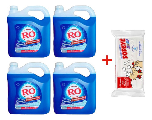 Detergente Ro Floral 4 Bidones + Regalo 5 Litros C/u