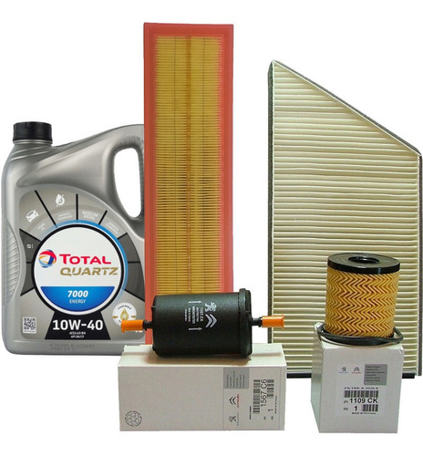 Kit 4 Filtros + Aceite Total 7000 Peugeot 206 207 1.4 Nafta