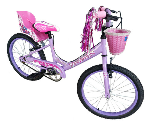Bicicleta Rodado 20 Nena Con Sillita Y Flecos