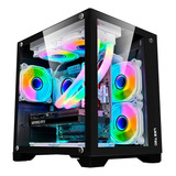 Gabinete Gamer Liketec Dasha M-atx Preto Com 3 Fans Rgb 