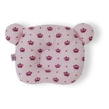 Travesseiro Almofada Rn Bebê Anatômico Coroa Rosa Cabeça Cha