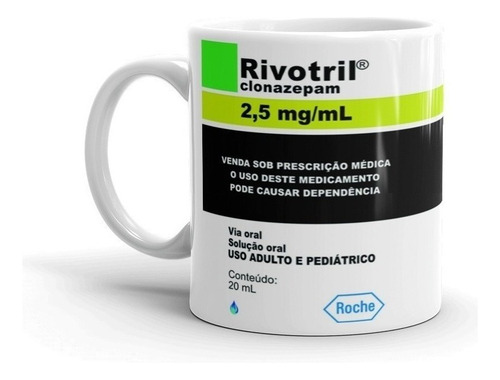 Caneca Rivotril Presente De Doido Criativo Remédio Cerâmic