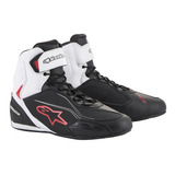 Tenis Moto Alpinestars Faster-3 Blanco Con Protecciones