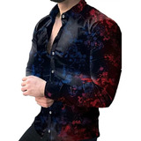 Camisa De Manga Larga Para Hombre Con Impresión 3d