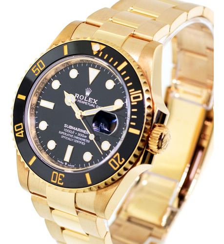 Relógio Rolex Em Ouro Automático Submariner Banho 18k