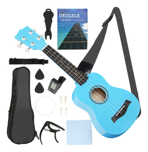 Kit De Ukelele Soprano Acústico 23in Con Afinador Y Estuche