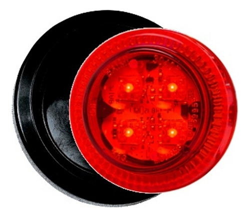 Faro Electronico 4 Leds 86mm Rojo 12/24v Baiml