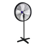 Ventilador Pedestal Negro 4 Aspas 3 Velocidades Altura 1.65m