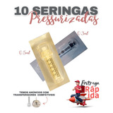 10 Cartucho Seringa Caneta Pressurizada 0,5ml +5transferidor