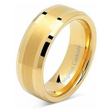 100s Joyería 8mm Anillo De Carburo De Tungsteno Para Hombre 