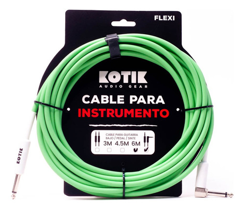 Kotik Cable Para Instrumento Flexi 6m L Verde